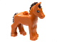 Part No: 82445pb01  Name: Horse, Foal with Stud on Back with Molded Dark Brown Mane and Tail and Printed Black Eyes Pattern