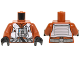 Part No: 973pb2131c01  Name: Torso SW Resistance Pilot Flight Suit with Straps and Black Hose Pattern / Dark Orange Arms / Black Hands