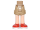 Part No: 11202c00pb08  Name: Mini Doll Hips and Shorts with Light Nougat Legs and Red Shoes with White Soles and Laces Pattern - Thick Hinge