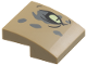 Part No: 15068pb702R  Name: Slope, Curved 2 x 2 x 2/3 with Bright Light Yellow Eye, Dark Bluish Gray Spots Pattern Model Right Side