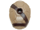 Part No: 16643pb001  Name: Minifigure Turtle Shell with Stud with Molded Dark Brown Horizontal and Diagonal Belts Pattern