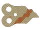 Part No: 18168pb01  Name: Minifigure Armor Pauldron Cloth, Tattered with Dark Orange Broken Stripe Pattern (SW Boba Fett)