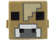 Part No: 19727pb017  Name: Creature Head Pixelated with Black Eyes and Nostrils, White and Dark Bluish Gray Nose, and Tan Forehead Pattern (Minecraft Mooshroom)