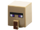 Part No: 23766pb010  Name: Minifigure, Head, Modified Cube Tall with Raised Rectangle with Pixelated Black Unibrow, Dark Purple Eyes, and Reddish Brown Nose Pattern (Minecraft Witch)