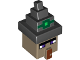 Part No: 29272pb01  Name: Minifigure, Head, Modified Cube with Black Hat with Minecraft Witch Pattern