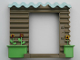 Part No: 44718pb01  Name: Duplo Wall 2 x 10 x 7 Corrugated with Flower Pots Pattern
