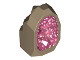 Part No: 49656pb02  Name: Rock 1 x 1 Geode with Molded Glitter Trans-Dark Pink Crystals Pattern