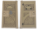 Part No: 60616pb110  Name: Door 1 x 4 x 6 with Stud Handle with Wood Grain and Swirls, Silver Knocker and Black Hinges Pattern on Both Sides (Stickers) - Set 21341