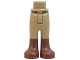 Part No: 67072c00pb002  Name: Mini Doll Hips and Trousers with Back Pockets with Molded Reddish Brown Lower Legs / Boots Pattern - Thin Hinge