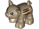 Part No: 70679pb02  Name: Duplo Pig Baby Piglet Short with Reddish Brown, Dark Brown, and Tan Stripes and Black Eyes with White Pupils Pattern (Boar)