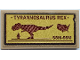 Part No: 87079pb1342  Name: Tile 2 x 4 with 'TYRANNOSAURUS REX', '68M-66M' and Silhouettes of T. rex and Minifigure Pattern (Sticker) - Set 76940