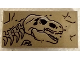 Part No: 87079pb1611L  Name: Tile 2 x 4 with Dinosaur Bones Fossils, T. rex Head Pattern Model Left Side (Sticker) - Set 76961