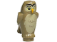 Part No: 92084pb07  Name: Owl, Angular Features with Bright Light Orange Beak, Black Eyes with Bright Light Yellow Outline, and Tan Chest Feathers Pattern