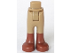 Part No: 92253c00pb07  Name: Mini Doll Hips and Trousers with Back Pockets with Reddish Brown Boots Pattern - Thick Hinge