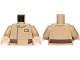 Part No: 973pb2225c01  Name: Torso SW Jacket with Resistance Army Lieutenant Rank Badge and Reddish Brown Belt Pattern / Dark Tan Arms / Light Nougat Hands