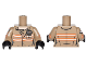 Part No: 973pb2420c01  Name: Torso Ghostbusters Jumpsuit Female with 'A.Y.' ID Badge Pattern / Dark Tan Arms with Ghostbusters Pattern / Black Hands