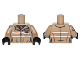 Part No: 973pb2423c01  Name: Torso Ghostbusters Jumpsuit Female with 'P.T.' ID Badge and 'P' Necklace Pattern / Dark Tan Arms with Ghostbusters Pattern / Black Hands