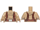 Part No: 973pb2923c01  Name: Torso SW Hoodie Jacket with Large Central Pocket and Reddish Brown Utility Belts Pattern (Resistance Trooper) / Dark Tan Arms / Dark Tan Hands