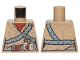Part No: 973pb3860  Name: Torso Female Tunic and Sand Blue Plaited Belts Pattern