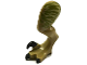 Part No: 98071pb06  Name: Dinosaur Leg Large (Rear) Raptor Left with Pin with Black Claws and Tan Stripes over Olive Green Pattern