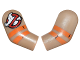 Part No: 981982pb101  Name: Arm, (Matching Left and Right) Pair with Ghostbusters Logo and Orange Stripes Pattern