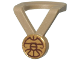 Part No: 99250pb02  Name: Minifigure Neck Medal with Gold Medallion and Dark Brown Lines Pattern