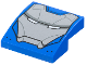 Part No: 15068pb613  Name: Slope, Curved 2 x 2 x 2/3 with Light Bluish Gray Face Shield, Dark Bluish Gray Stripe and Lines, White Eyes Pattern (Iron Man Mark 38 Face)