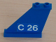 Part No: 2340pb026L  Name: Tail 4 x 1 x 3 with White 'C 26' on Blue Background Pattern on Left Side (Sticker) - Set 4022