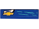 Part No: 2431pb0814R  Name: Tile 1 x 4 with Medium Azure Stripes and Yellow and Silver Chevrolet Logo Pattern Model Right Side (Sticker) - Set 75891