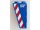 Part No: 2449pb005R  Name: Slope, Inverted 75 2 x 1 x 3 with '50T' and Red and White Danger Stripes Pattern Model Right Side (Sticker) - Set 60098