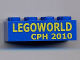 Part No: 3001pb068  Name: Brick 2 x 4 with Yellow 'LEGOWORLD CPH 2010' Pattern