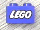 Part No: 3004pb007  Name: Brick 1 x 2 with LEGO Logo Closed O Style White with Black Outline Pattern