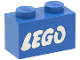 Part No: 3004pb052  Name: Brick 1 x 2 with LEGO Logo Open O Style White without Black Outline Pattern (Samsonite)