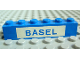 Part No: 3009pb020  Name: Brick 1 x 6 with Blue in White 'BASEL' Pattern