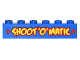 Part No: 3009pb200  Name: Brick 1 x 6 with 2 Red Diamonds and Yellow 'SHOOT'O'MATIC' Pattern (Sticker) - Set 76035