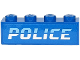 Part No: 3010pb292  Name: Brick 1 x 4 with Bright Light Blue and White 'POLICE' Pattern (Sticker) - Sets 60242 / 60244 / 60276