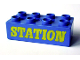Part No: 3011pb013  Name: Duplo, Brick 2 x 4 with 'STATION' Text Pattern