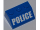 Part No: 3038pb07  Name: Slope 45 2 x 3 with White 'POLICE' Bold Narrow Font on Blue Background Pattern (Sticker) - Set 4440