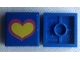 Part No: 3068apb10  Name: Tile 2 x 2 without Groove with Pink and Yellow Heart on Blue Background Pattern (Sticker) - Set 275-1