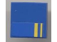 Part No: 3068pb0195  Name: Tile 2 x 2 with 2 Half Yellow Stripes Pattern (Sticker) - Set 8124