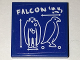 Part No: 3068pb1024  Name: Tile 2 x 2 with Bird Blueprint and 'FALCON' Pattern (Sticker) - Set 70594