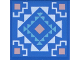 Part No: 3068pb2782  Name: Tile 2 x 2 with Warm Pink Squares, Medium Azure Triangles in Diamond, White Background and Zigzag Corners Pattern