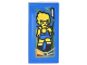 Part No: 3069pb0615  Name: Tile 1 x 2 with Card with Chima Lion Minifigure Pattern (Sticker) - Set 70620