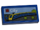 Part No: 3069pb1096  Name: Tile 1 x 2 with LEGO City Set Box Art, Blue and Yellow Train Pattern (Sticker) - Set 40574