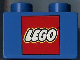 Part No: 3437pb002  Name: Duplo, Brick 2 x 2 with LEGO Logo Pattern