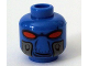 Part No: 3626bpb0500  Name: Minifigure, Head Alien with SW Duros Dark Blue Facial Lines, Large Red Eyes, Smirk, and Silver Breathing Tube Ports (Cad Bane) Pattern - Blocked Open Stud