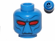 Part No: 3626bpb0985  Name: Minifigure, Head Alien with SW Duros Dark Blue Facial Lines, Large Red Eyes, and Frown (Cad Bane) Pattern - Blocked Open Stud
