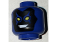 Part No: 3626pb1621  Name: Minifigure, Head Alien Mask Black with Yellow Eyes and White Teeth Pattern (Blue Beetle)