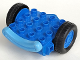 Part No: 40625c01  Name: Duplo Crane Base Front with Medium Blue Smile and 2 Wheels with Black Tires