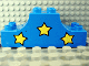 Part No: 4197pb002  Name: Duplo, Brick 2 x 6 x 2 Arch Inverted Double with Three Yellow Stars Pattern